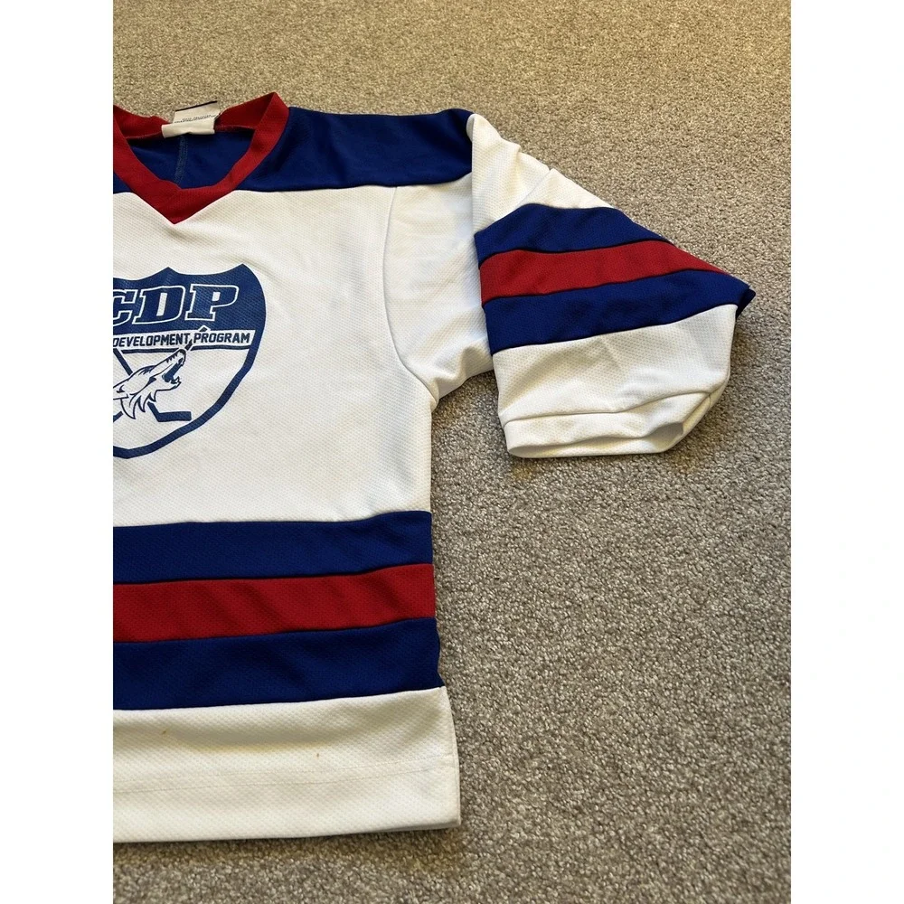 K1 Sportswear Hockey‎ Jersey Youth L White Blue Red Good CDP Coyotes Program 6